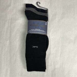 New Michael Kors Socks Men’s 3 Pair Black & Gray Dress Crew Sock Business Casual